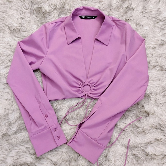 NWOT Zara O Ring Crop Top - Picture 6 of 7